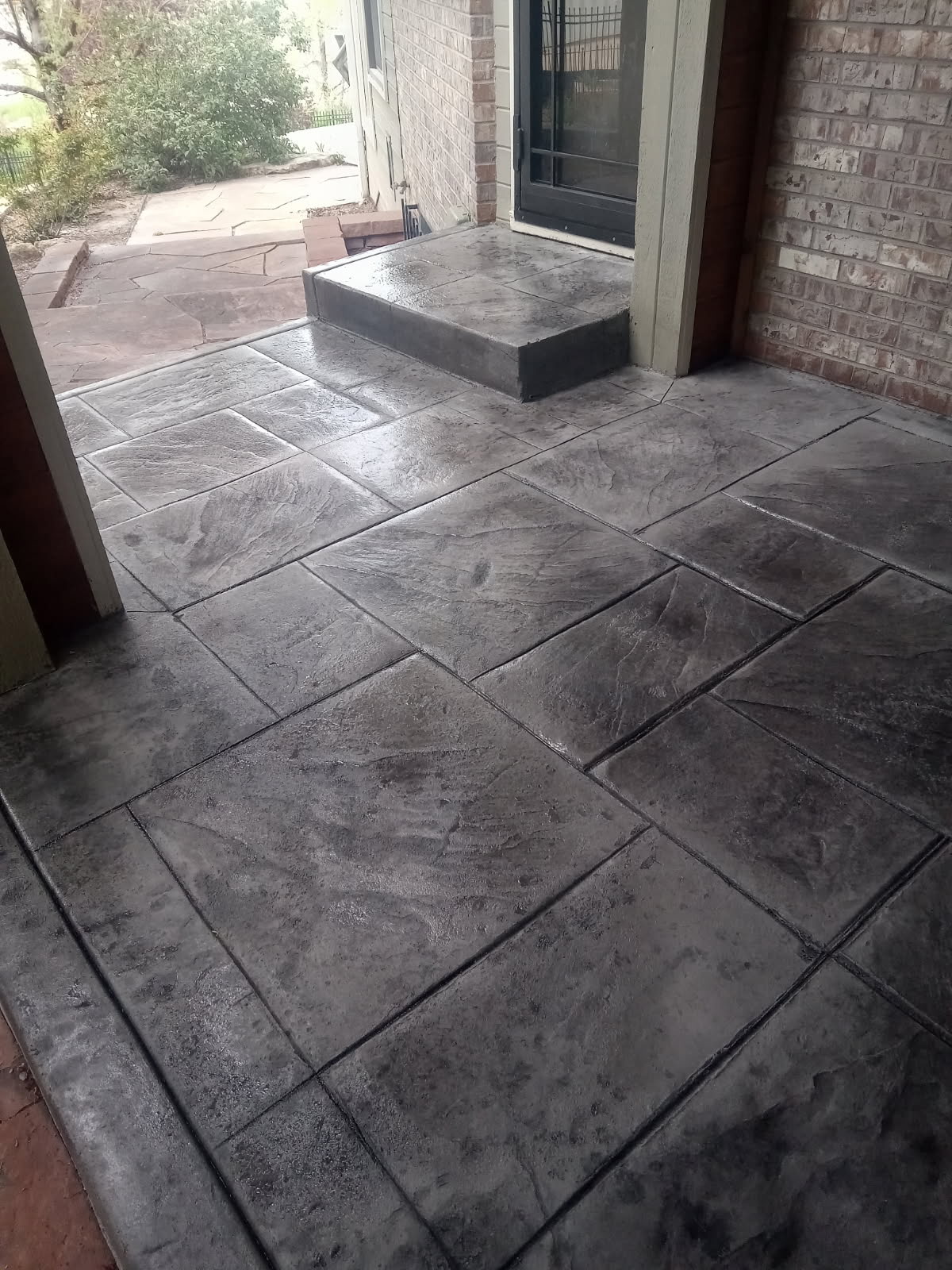 Stamped Concrete Back Patio by Leal Contracting LLC Concrete